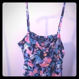 Floral Tank Top w/Adjustable Straps - Plus